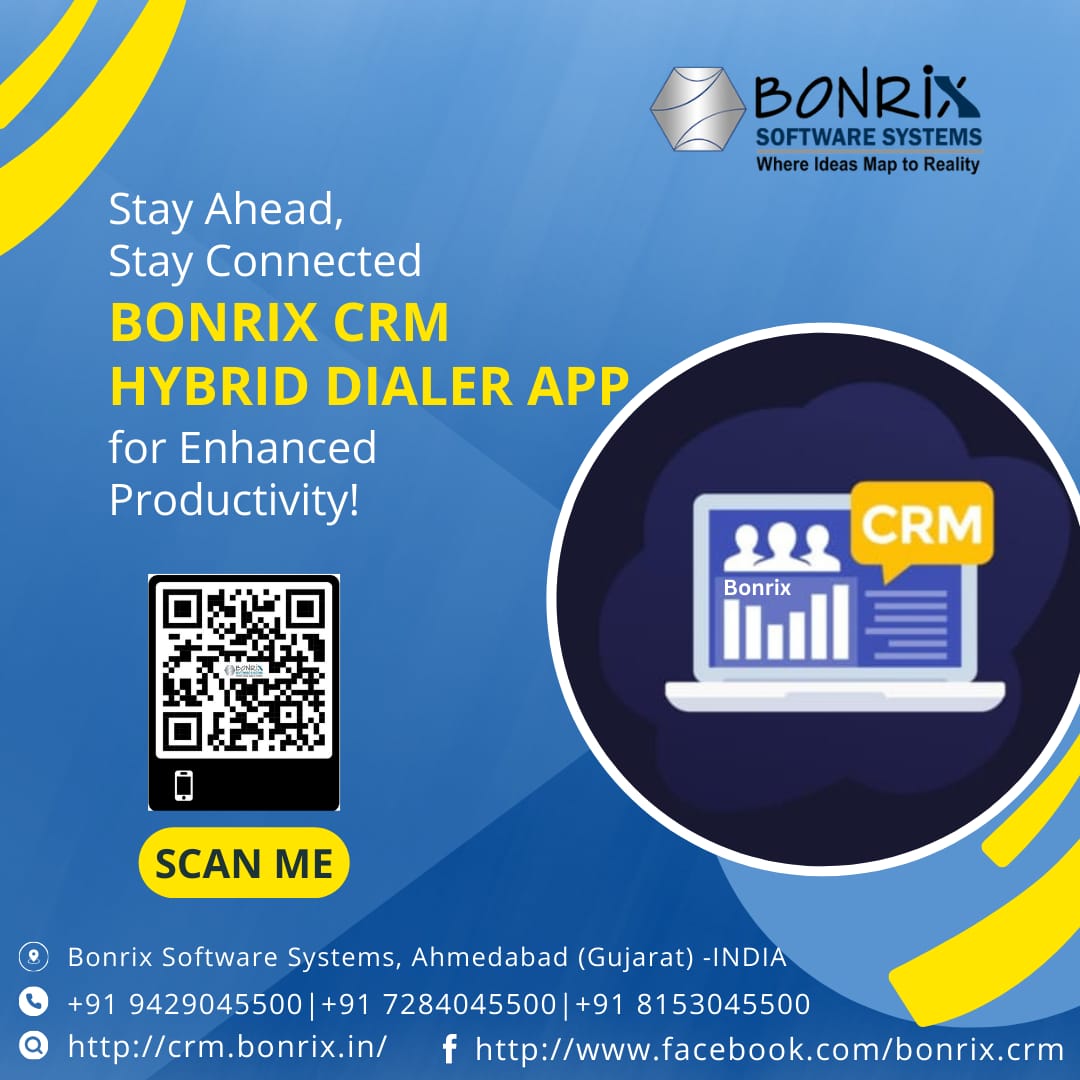 Bonrix CRM with Hybrid Mobile Auto Dialer interface for integrating Android handsets with CRM systems