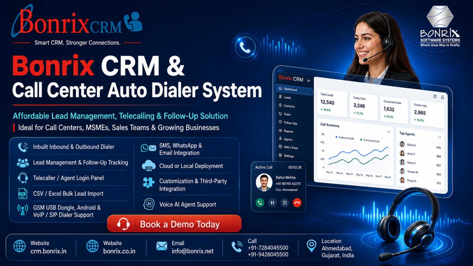 Bonrix CRM & Call Center Auto Dialer