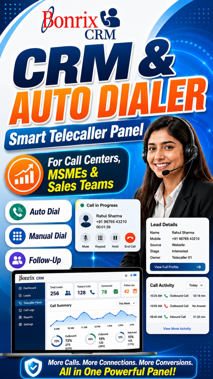 Bonrix CRM & Auto Dialer – Smart Lead Calling, Follow-Up and Telecaller Management Solution
