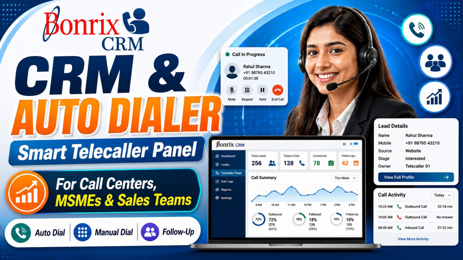 Bonrix CRM & Auto Dialer –  Telecaller Management Solution