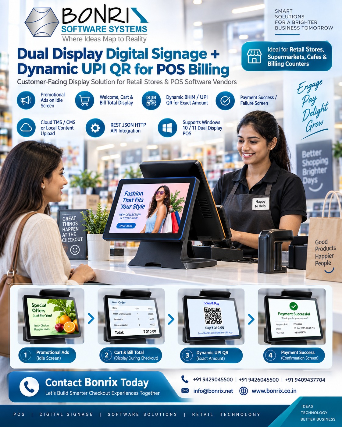 Bonrix Digital Signage dual display