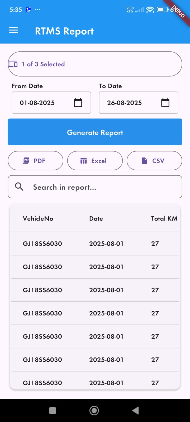 RTMS Report