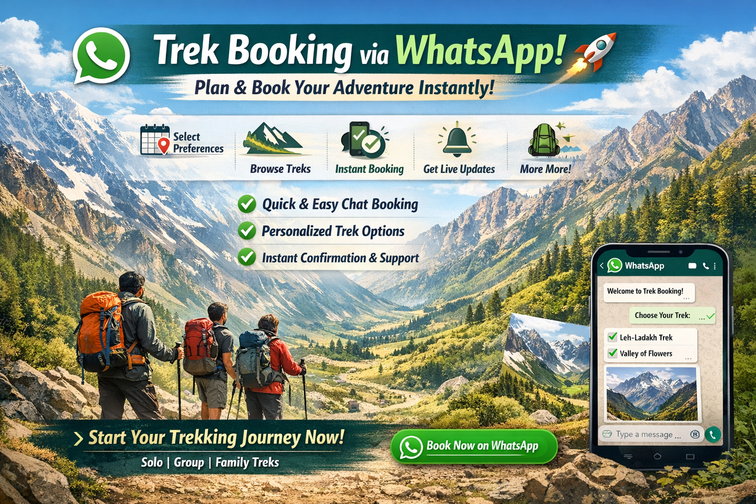 WhatsApp Trek Booking Flow for Adventure Travel in India