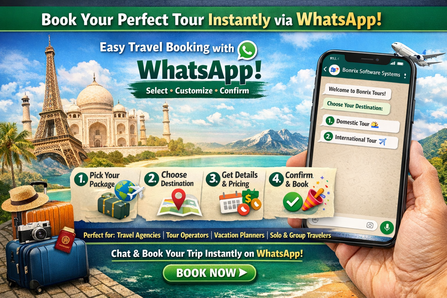 WhatsApp Tour Booking Flow for Domestic and International Travel
