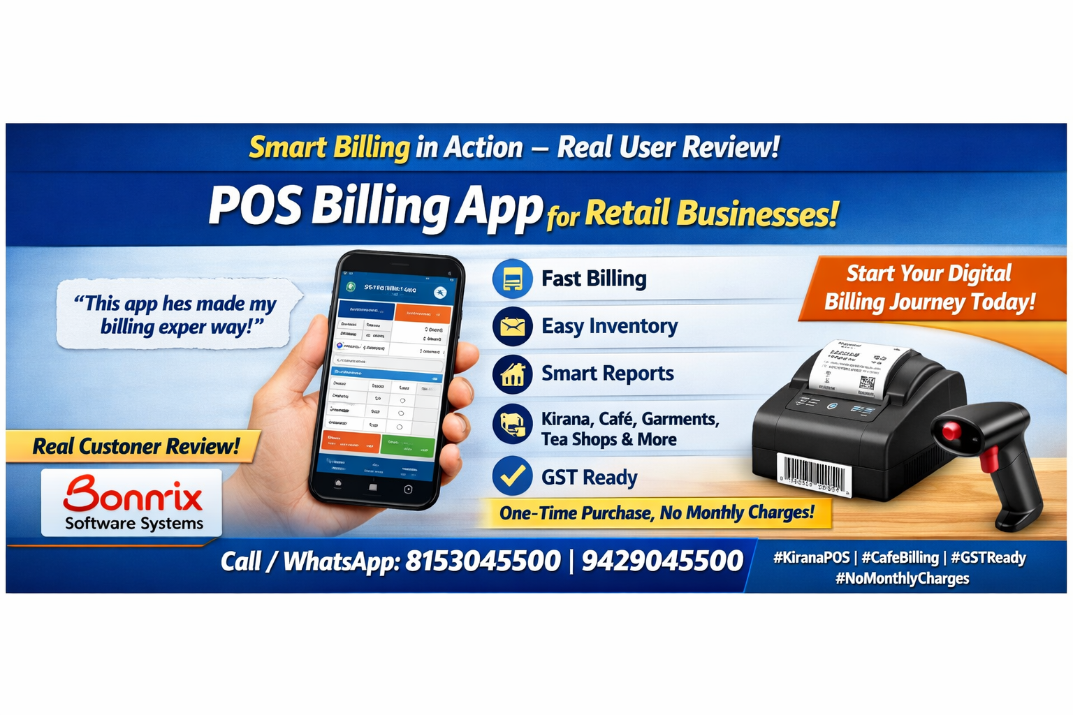 Bonrix Android POS App in Use at Kirana Store
