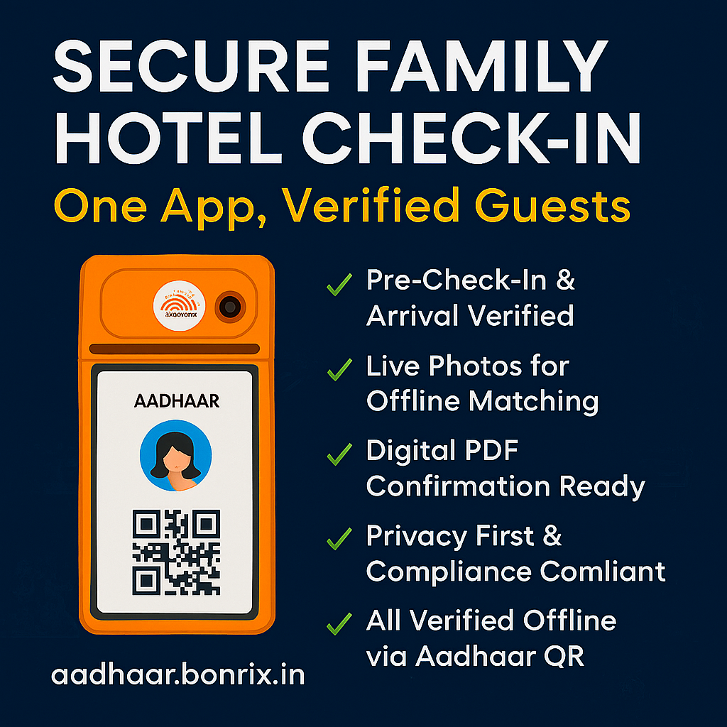 Family Hotel Check-in via Personal Mobile App