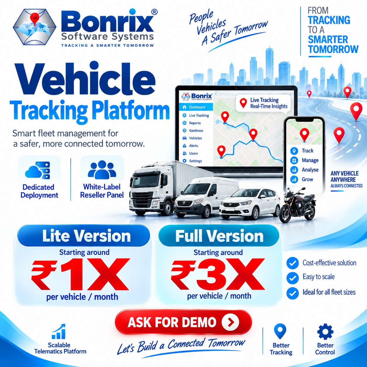 Bonrix Vehicle Tracking Platform – Smart GPS, Fleet Management & Telematics Solution