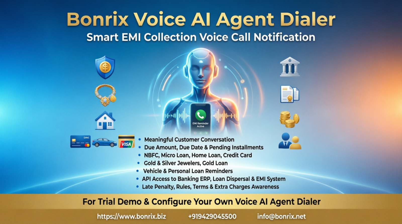 Bonrix Voice AI Agent Dialer for Smart EMI Collection