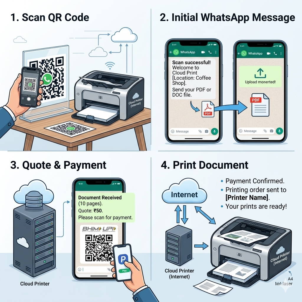 Bonrix WhatsApp Document Printing Kiosk with BHIM UPI Payment